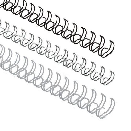 Spirale Wire passo 3:1 diametro mm 9,5 (3/8) nr. fogli ril. 65, cf. da 100 pz.