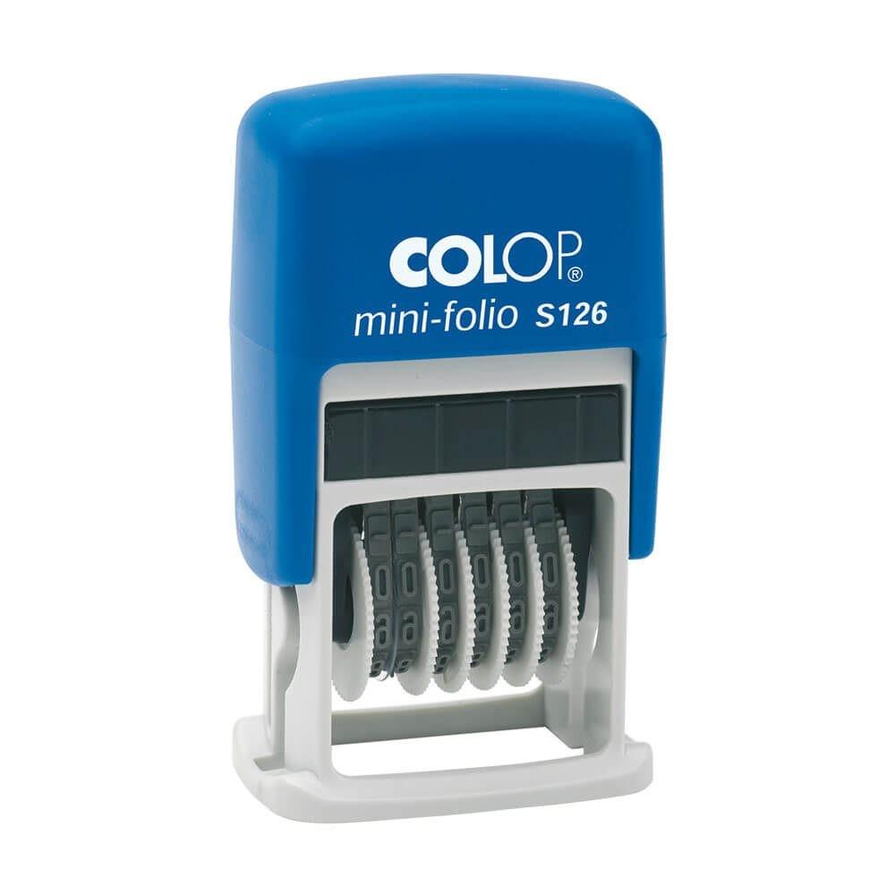 Timbro Autoinchiostrante COLOP PRINTER LINE S 126 MINI NUMERATORE, numeratore 4 mm, 6 bande (cuscinetto di ricambio E/10 venduto separatamente).