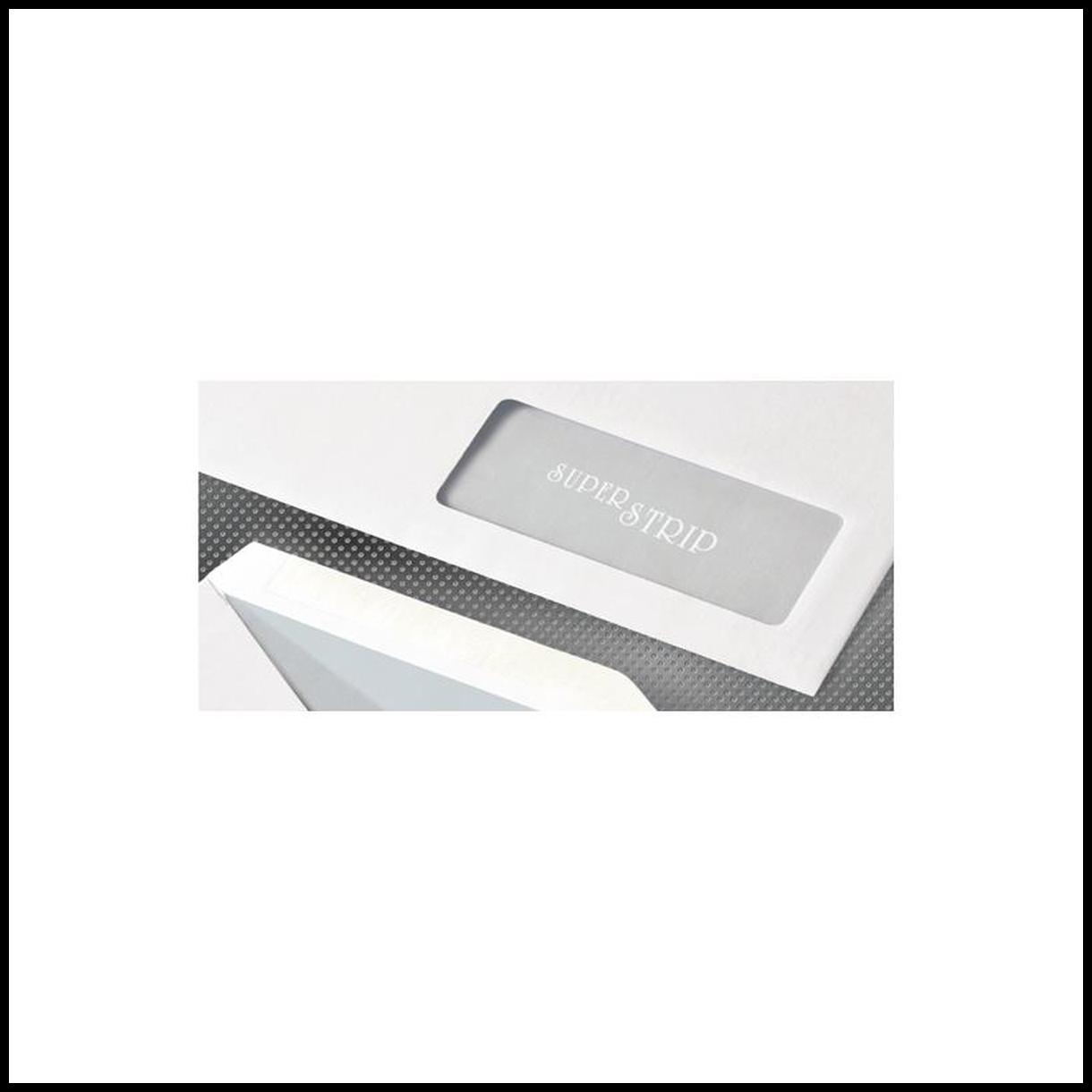 BUSTE superstrip autoadesive con finestra a sinistra 11x23 90g. cf. 500
