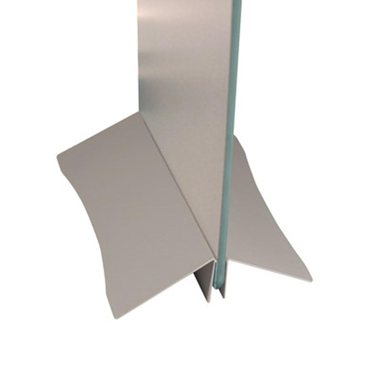Base in acciaio porta banner rigido WEDGE 600MM SILVER