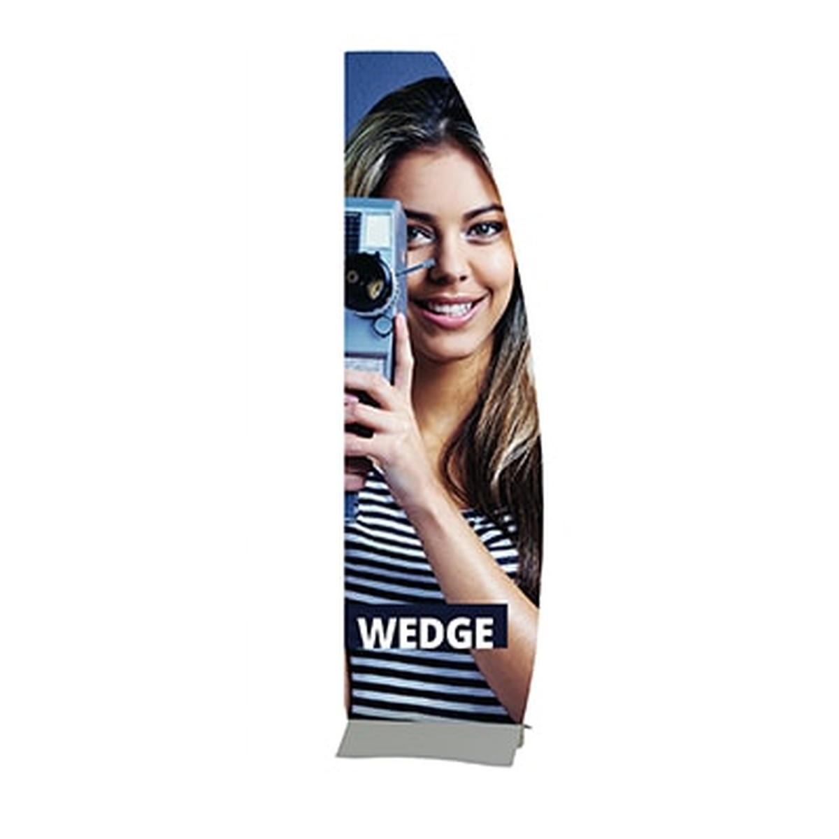 Base in acciaio porta banner rigido WEDGE 600MM SILVER