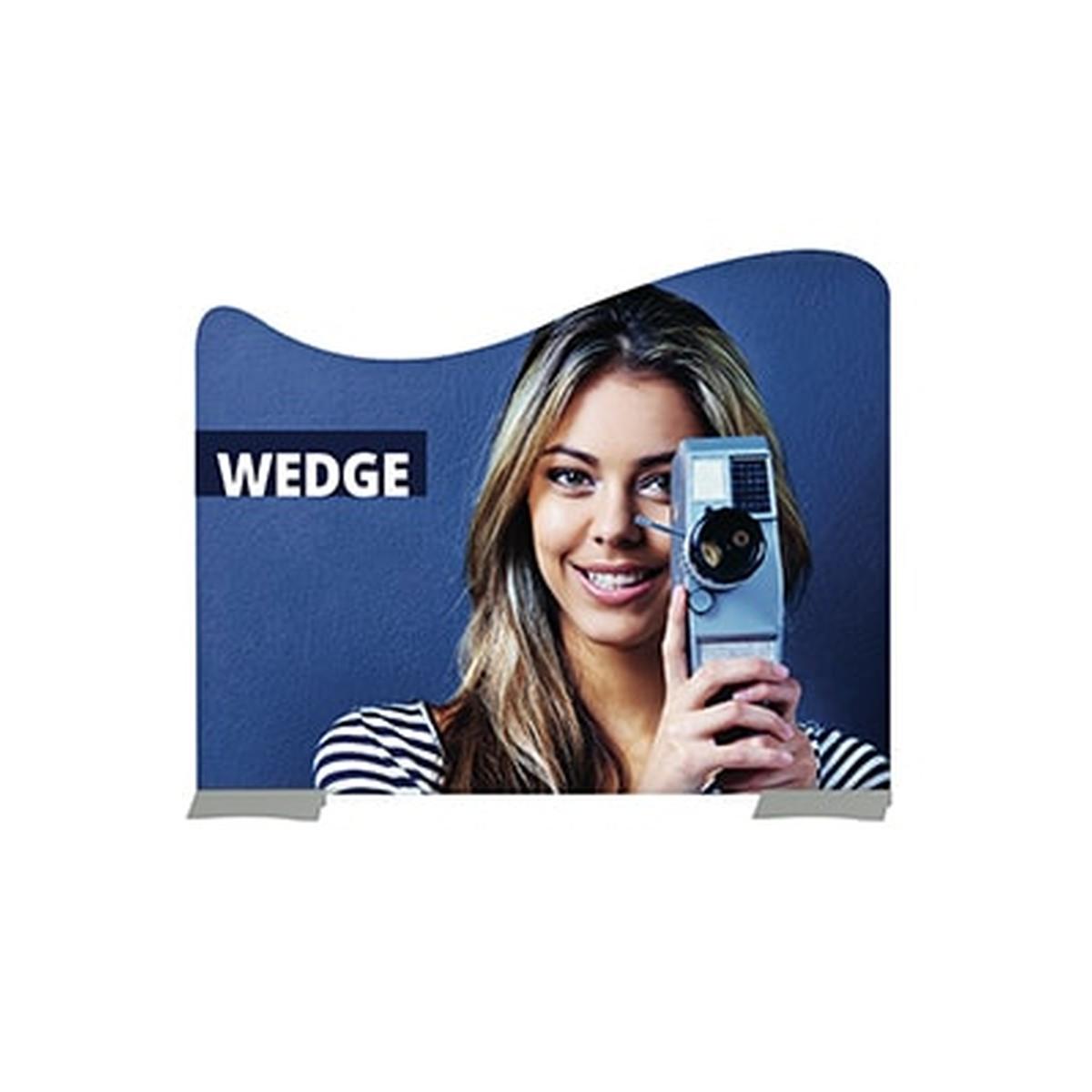 Base in acciaio porta banner rigido WEDGE 600MM SILVER